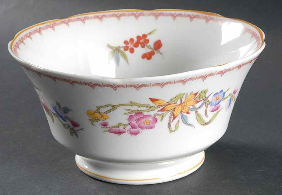 Bombay (Yellow Trim, White Body) 6" Footed Bowl by Syracuse-1