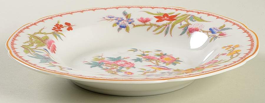 Bombay (Yellow Trim, White Body) Large Rim Soup Bowl by Syracuse-1