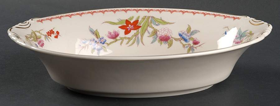 Bombay (Gold Trim) 10" Oval Vegetable Bowl by Syracuse-1