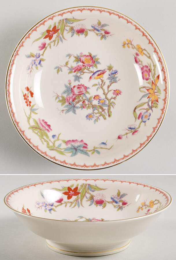 Bombay (Gold Trim) 8" Round Vegetable Bowl by Syracuse-1
