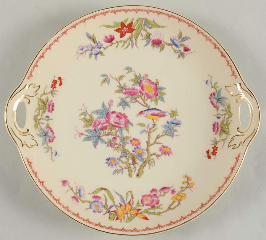 Bombay (Gold Trim) Handled Cake Plate by Syracuse-1