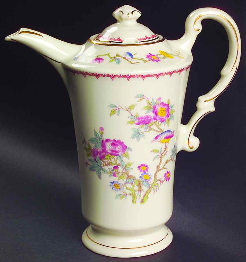 Bombay (Gold Trim) Coffee Pot & Lid by Syracuse-1