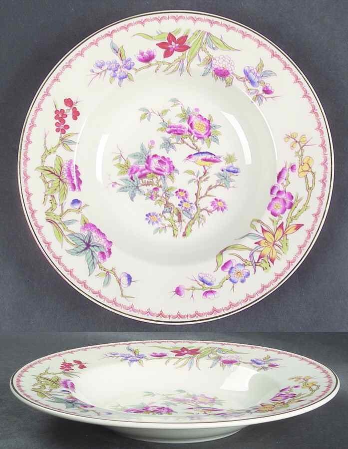 Bombay (Gold Trim) Rim Soup Bowl by Syracuse-1