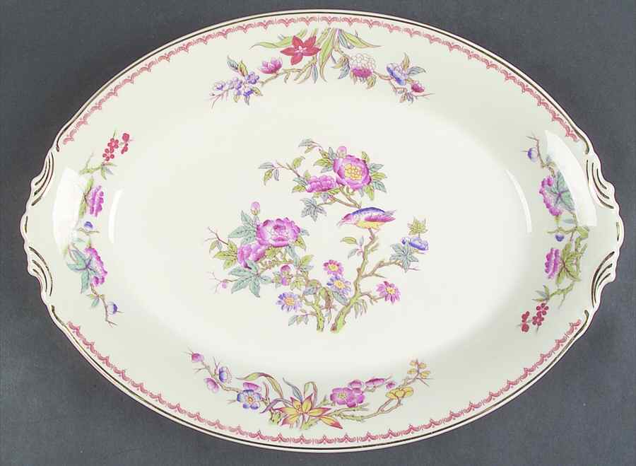 Bombay (Gold Trim) 14" Oval Serving Platter by Syracuse-1