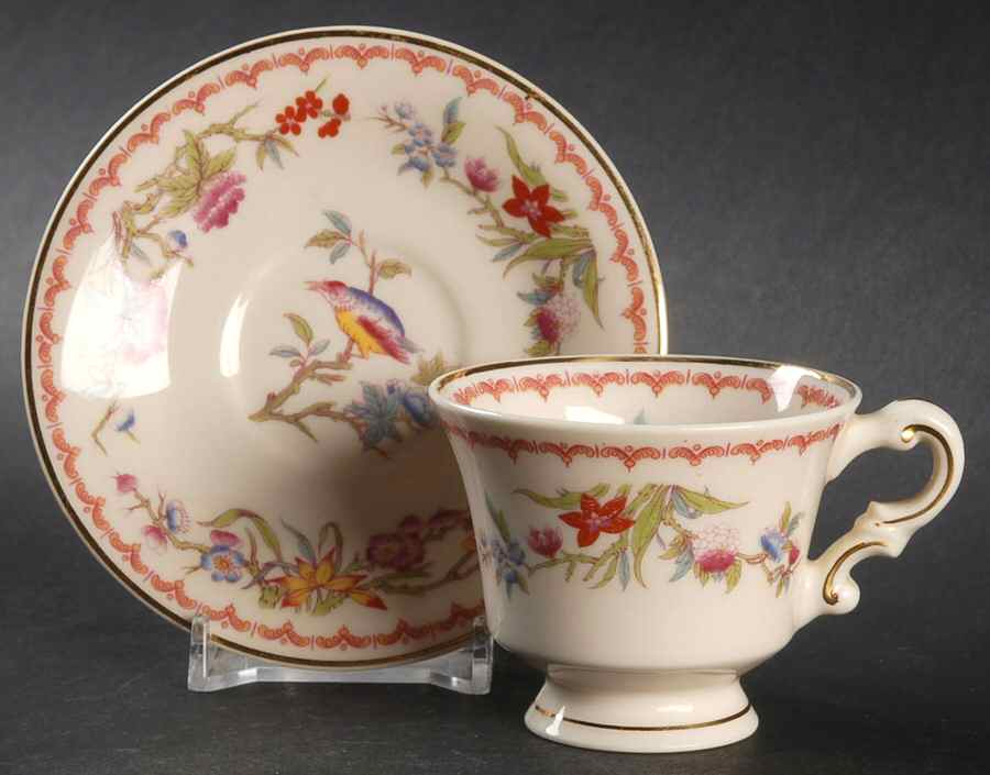 Bombay (Gold Trim) Footed Demitasse Cup & Saucer Set by Syracuse-1