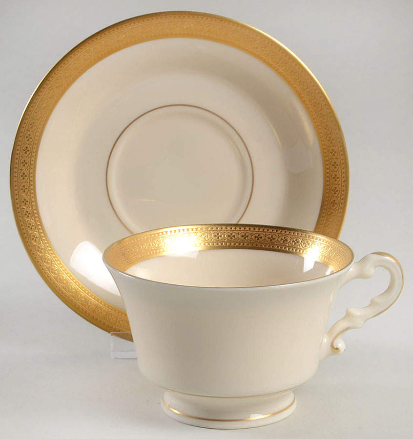 Bracelet Footed Cup & Saucer Set by Syracuse-1