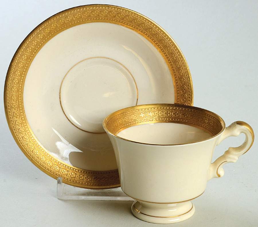Bracelet Footed Demitasse Cup & Saucer Set by Syracuse-1