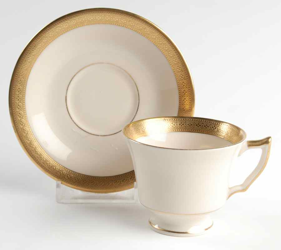 Bracelet Footed Demitasse Cup & Saucer Set by Syracuse-1