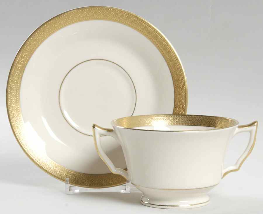 Bracelet Footed Bouillon Cup & Saucer by Syracuse-1