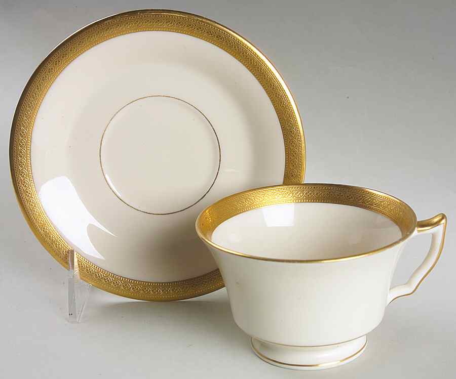 Bracelet Footed Cup & Saucer Set by Syracuse-1