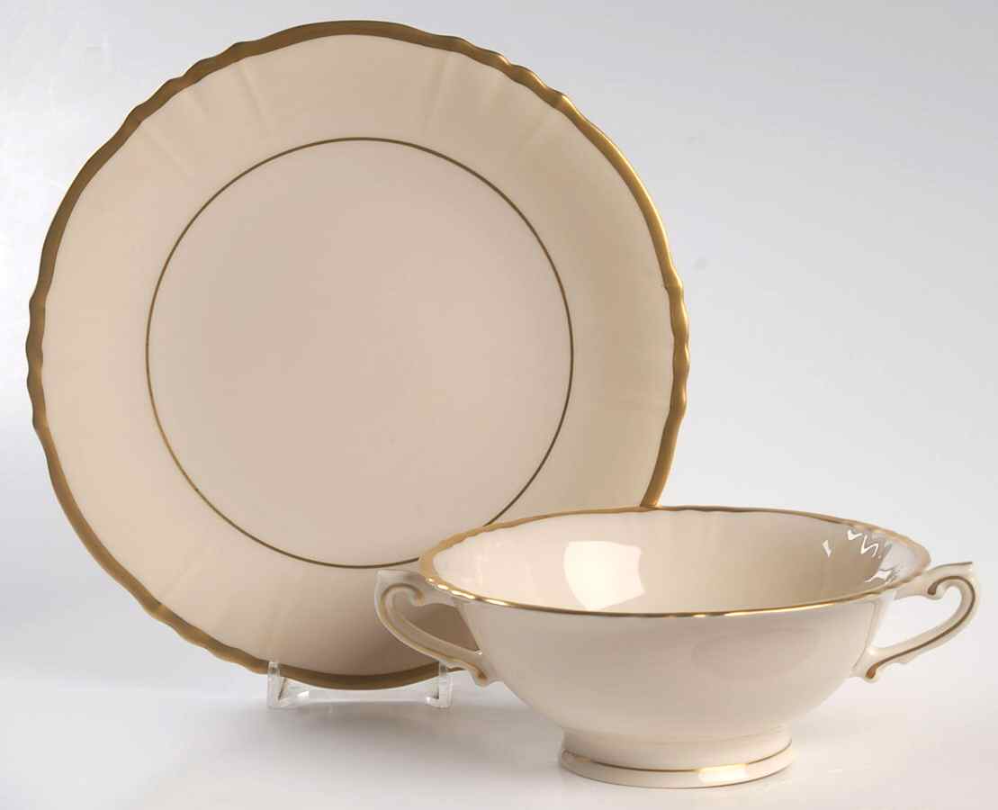 Brantley Footed Cream Soup Bowl & Saucer Set by Syracuse-1