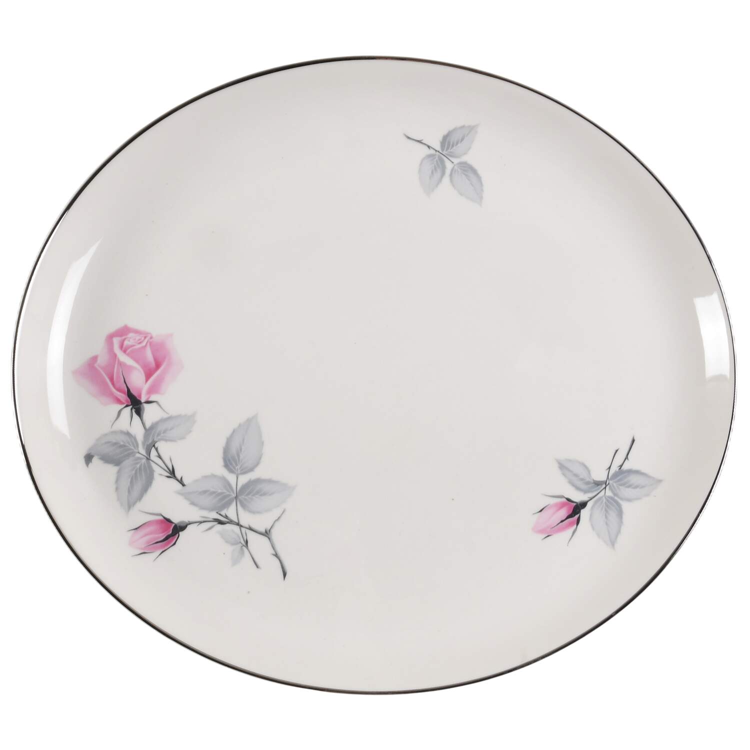 Bridal Rose 12" Oval Serving Platter by Syracuse-1