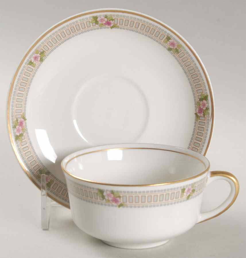 Briar Rose Flat Cup & Saucer Set by Syracuse-1
