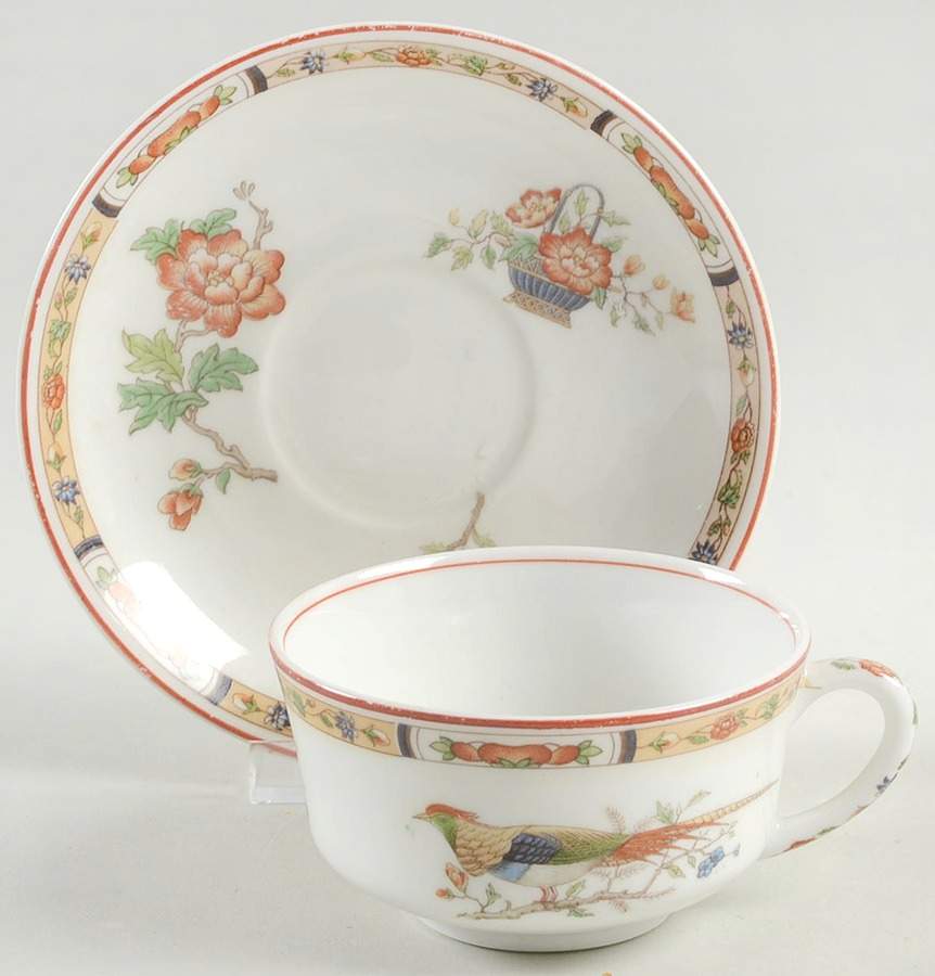 Burmese Flat Cup & Saucer Set by Syracuse-1