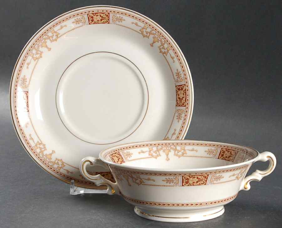 Calhoun Footed Cream Soup Bowl & Saucer Set by Syracuse-1