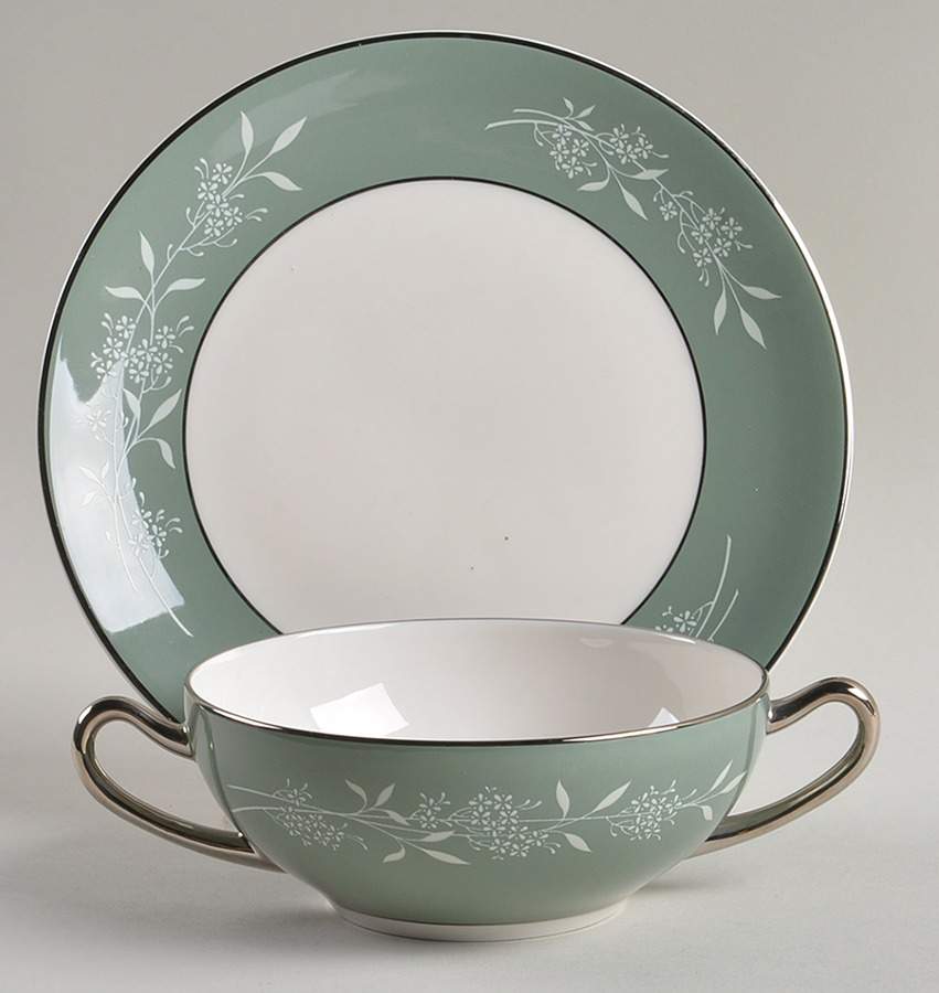 Candlelight Flat Cream Soup Bowl & Saucer Set by Syracuse-1