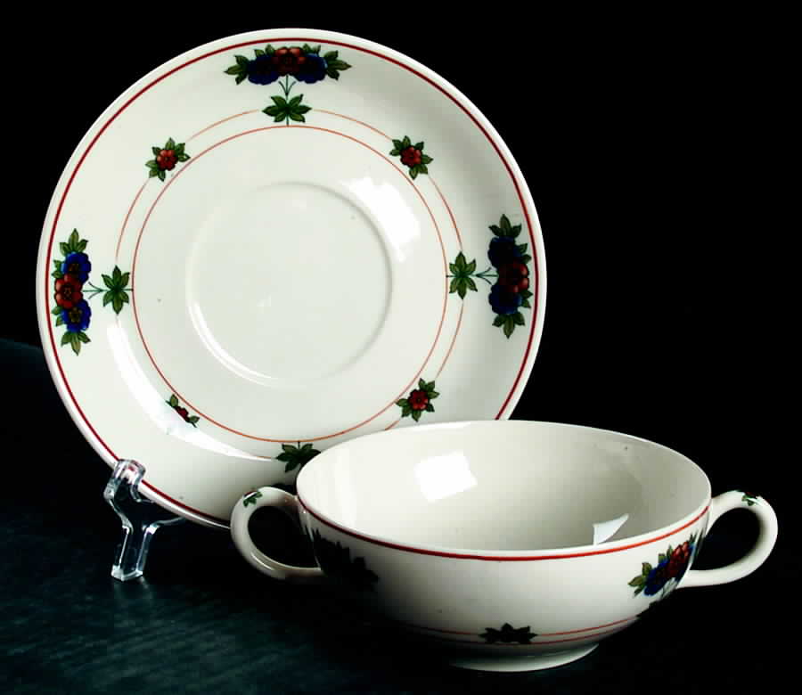 Canterbury Flat Cream Soup Bowl & Saucer Set by Syracuse-1
