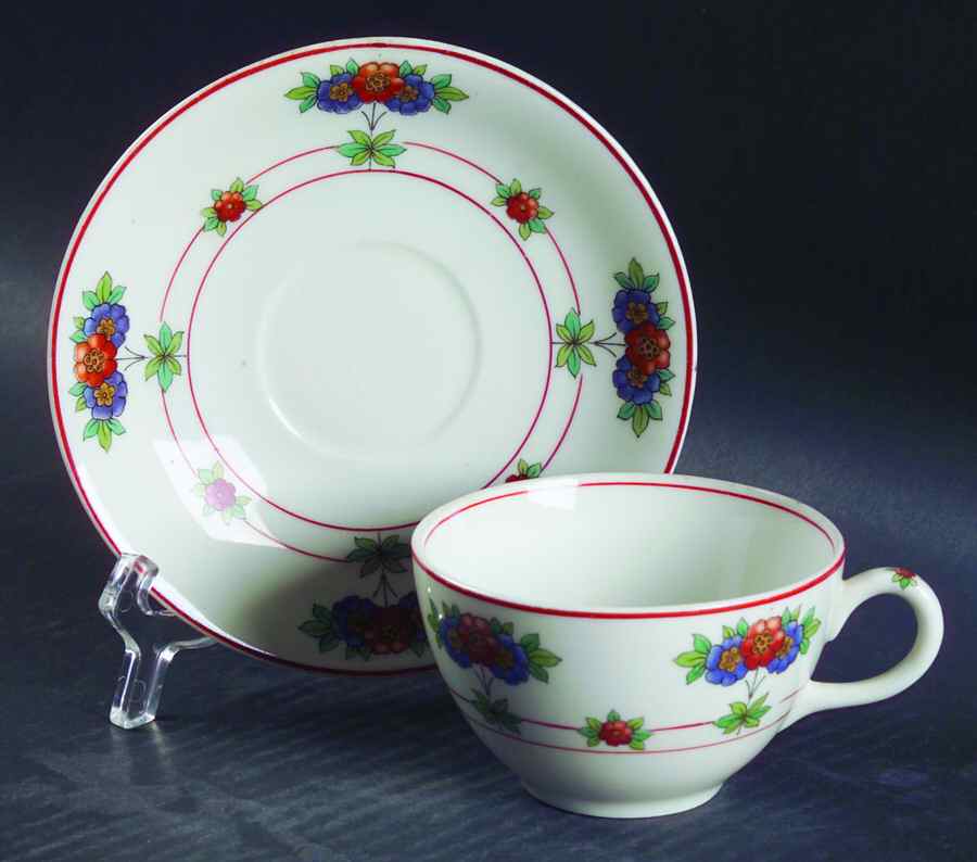 Canterbury Flat Cup & Saucer Set by Syracuse-1