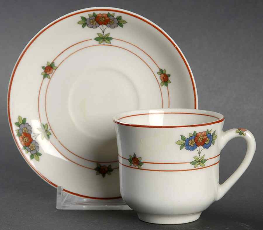 Canterbury Flat Demitasse Cup & Saucer Set by Syracuse-1