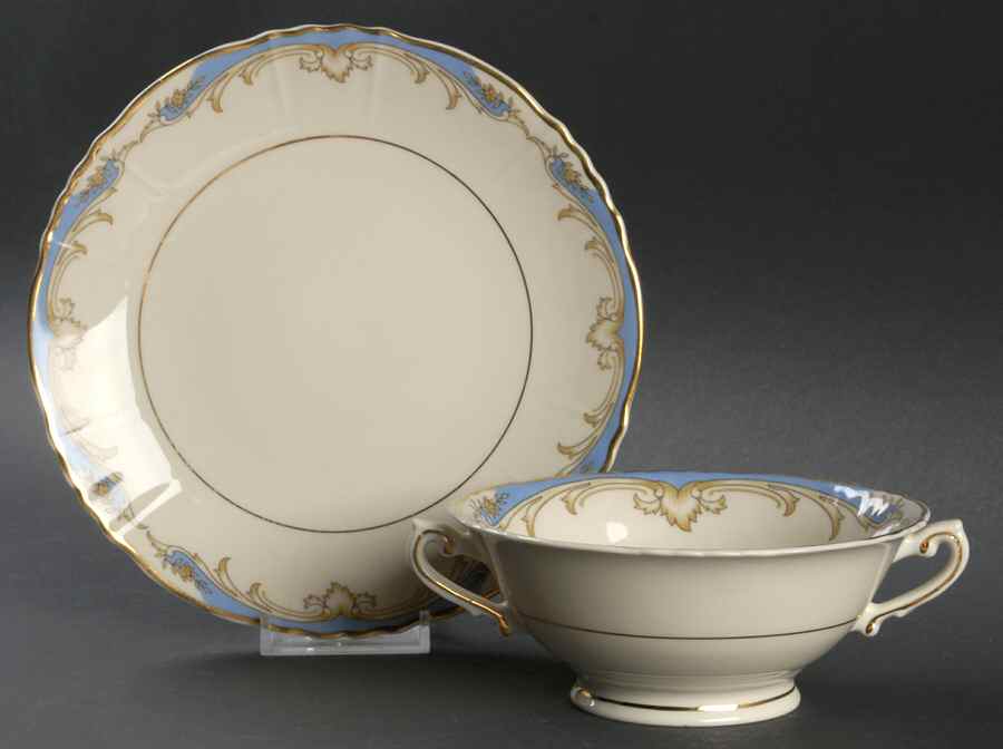 Carvel Footed Cream Soup Bowl & Saucer Set by Syracuse-1