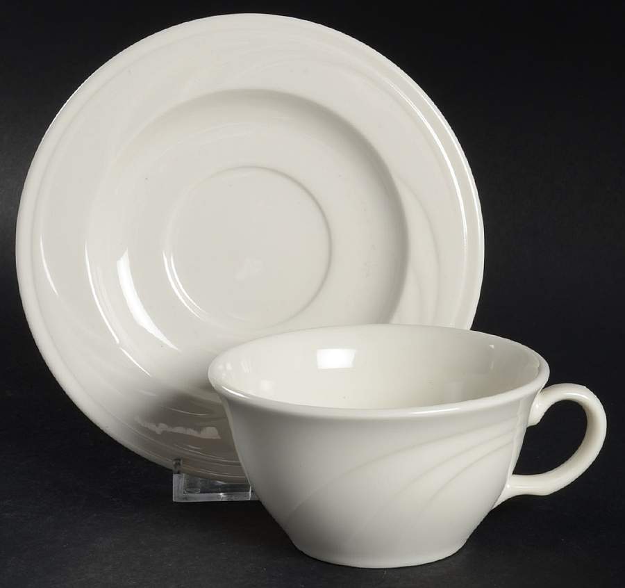 Cascade Flat Cup & Saucer Set by Syracuse-1