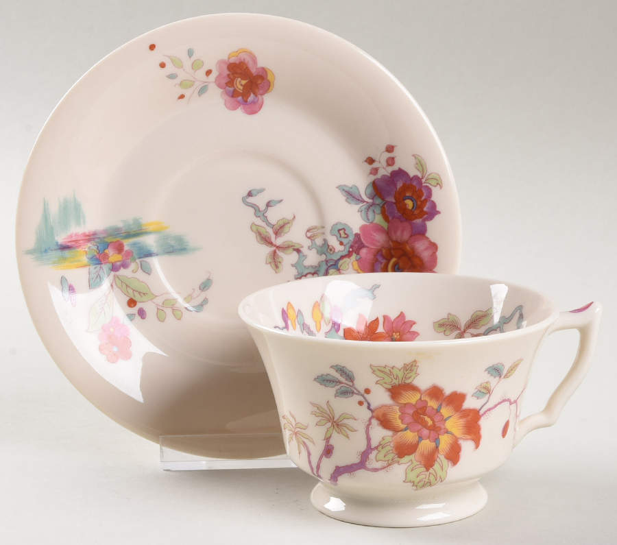 Cathay (No Trim) Footed Cup & Saucer Set by Syracuse-1