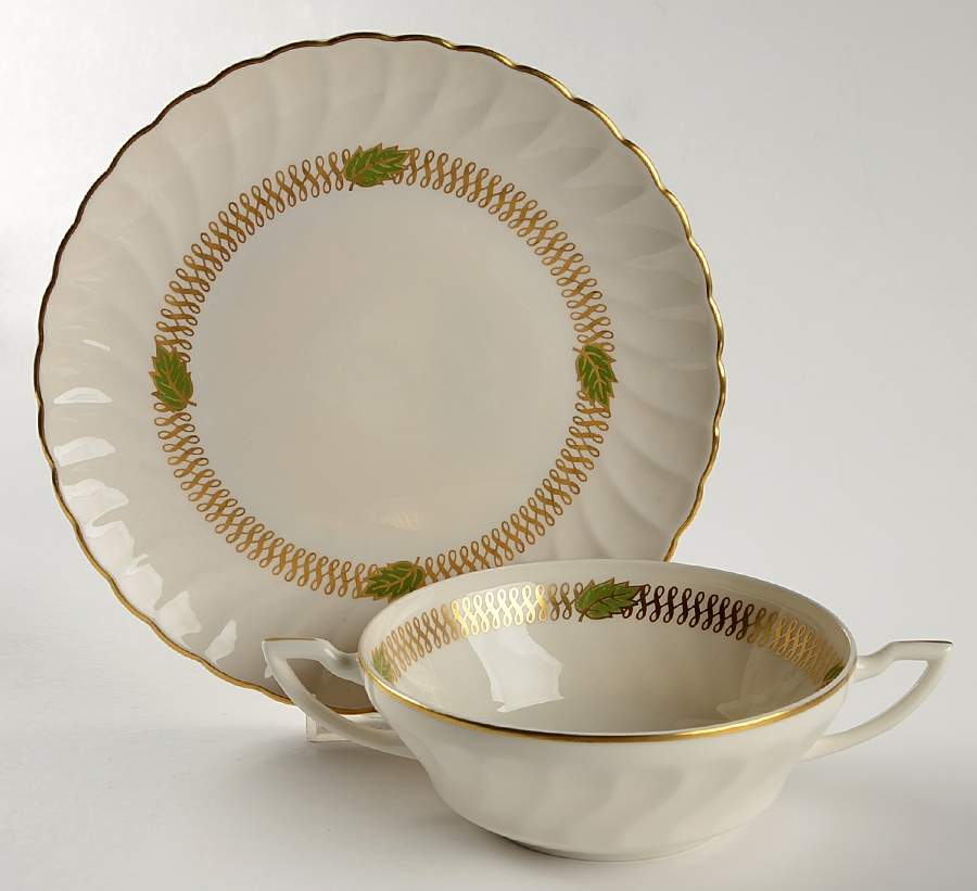 Champlain Flat Cream Soup Bowl & Saucer Set by Syracuse-1