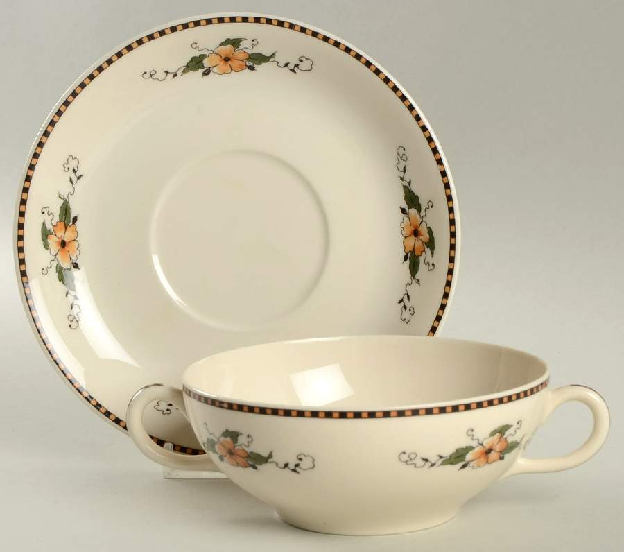 Chiquita Flat Cream Soup Bowl & Saucer Set by Syracuse-1