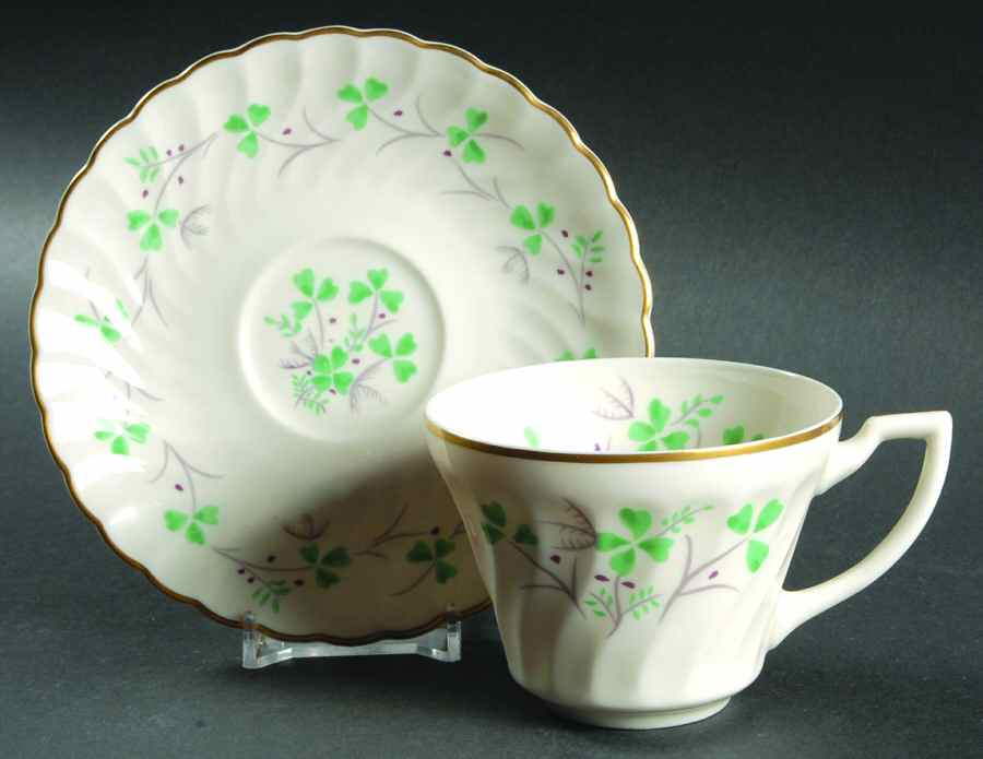 Clover Flat Cup & Saucer Set by Syracuse-1