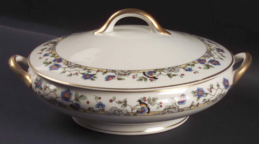 Cloisonne Round Covered Vegetable by Syracuse-1