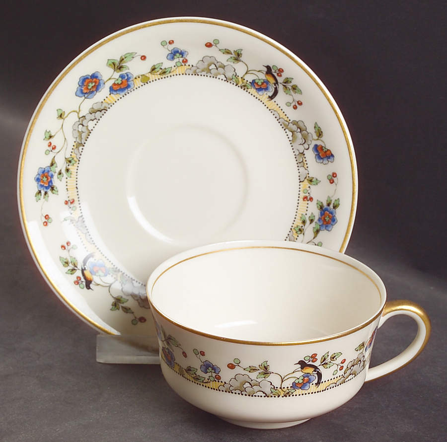 Cloisonne Flat Cup & Saucer Set by Syracuse-1