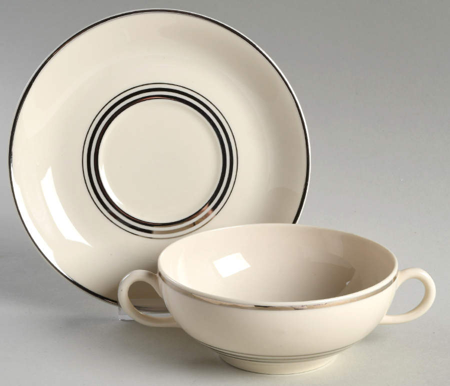 Columbia Flat Cream Soup Bowl & Saucer Set by Syracuse-1
