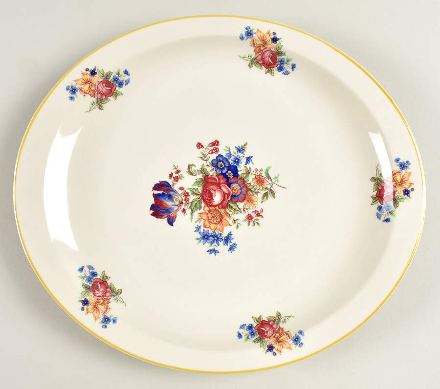 Colonial (Restaurant, Old Ivory) 12" Oval Serving Platter by Syracuse-1
