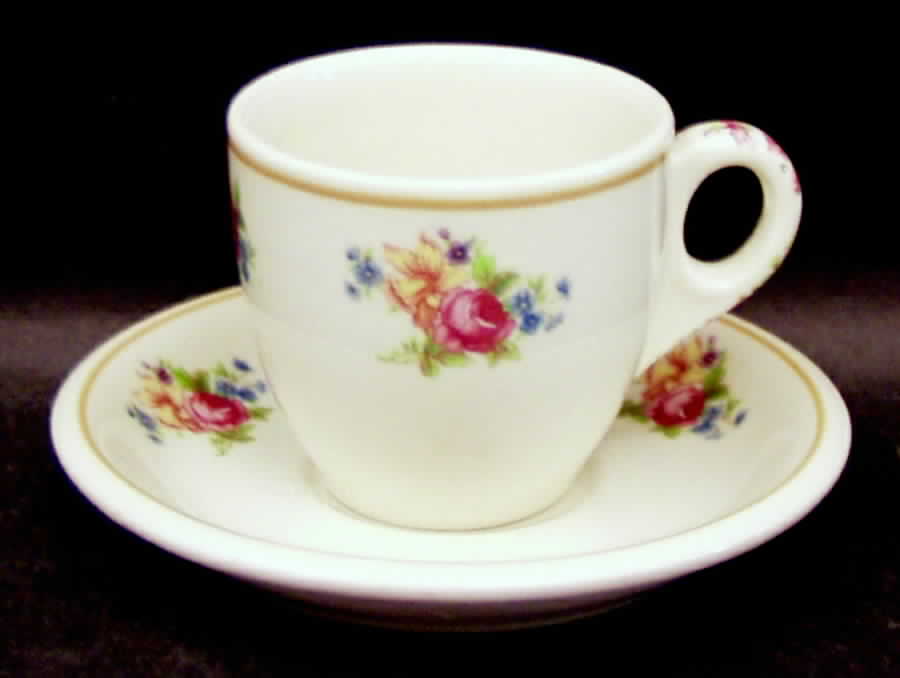 Colonial (Restaurant, Old Ivory) Flat Demitasse Cup & Saucer Set by Syracuse-1