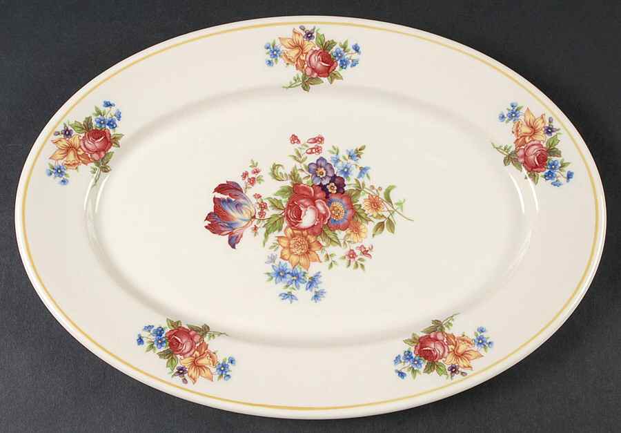 Colonial (Restaurant, Old Ivory) 11" Oval Serving Platter by Syracuse-1