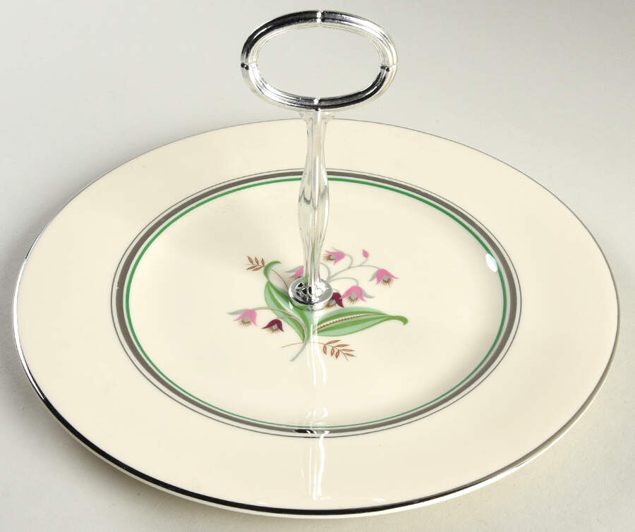 Coralbel (Virginia Shape, Platinum Trim) Round Serving Plate with Center Handle (Dp) Hc by Syracuse-1