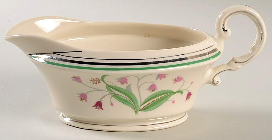 Coralbel (Virginia Shape, Platinum Trim) Gravy Boat by Syracuse-1