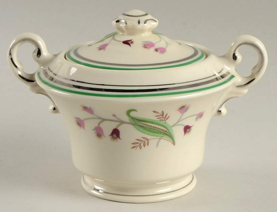 Coralbel (Virginia Shape, Platinum Trim) Sugar Bowl & Lid by Syracuse-1