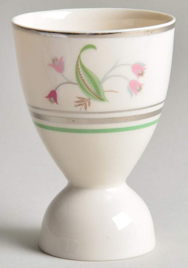 Coralbel (Virginia Shape, Platinum Trim) Double Egg Cup by Syracuse-1