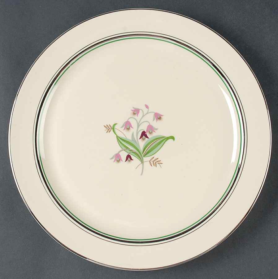 Coralbel (Virginia Shape, Platinum Trim) 12" Chop Plate (Round Platter) by Syracuse-1
