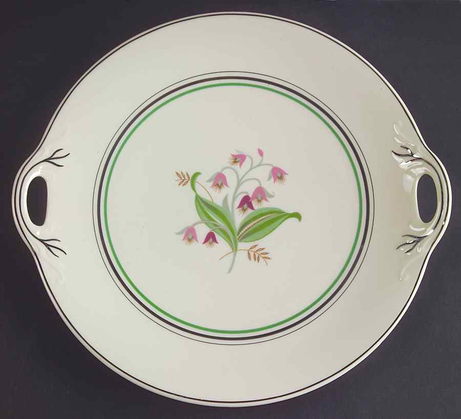 Coralbel (Virginia Shape, Platinum Trim) Handled Cake Plate by Syracuse-1