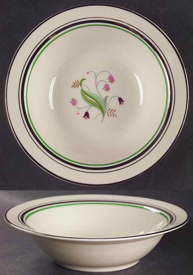 Coralbel (Virginia Shape, Platinum Trim) Rim Cereal Bowl by Syracuse-1