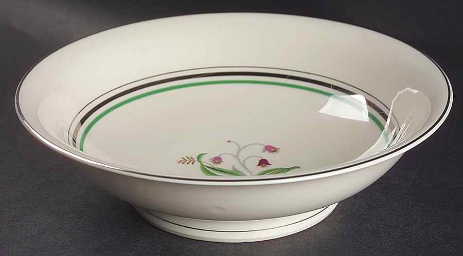Coralbel (Virginia Shape, Platinum Trim) 8" Round Vegetable Bowl by Syracuse-1