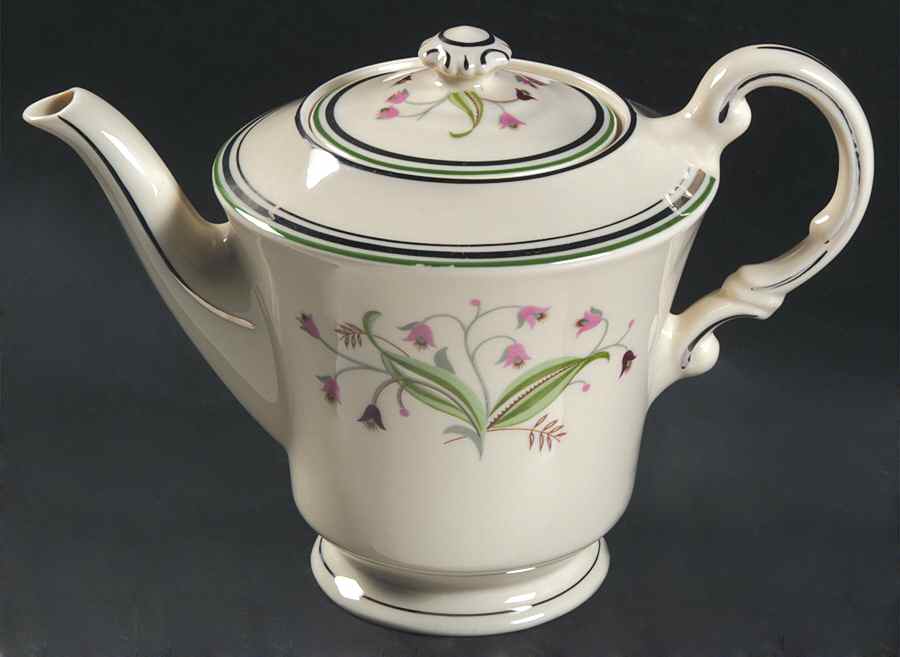 Coralbel (Virginia Shape, Platinum Trim) Teapot & Lid by Syracuse-1