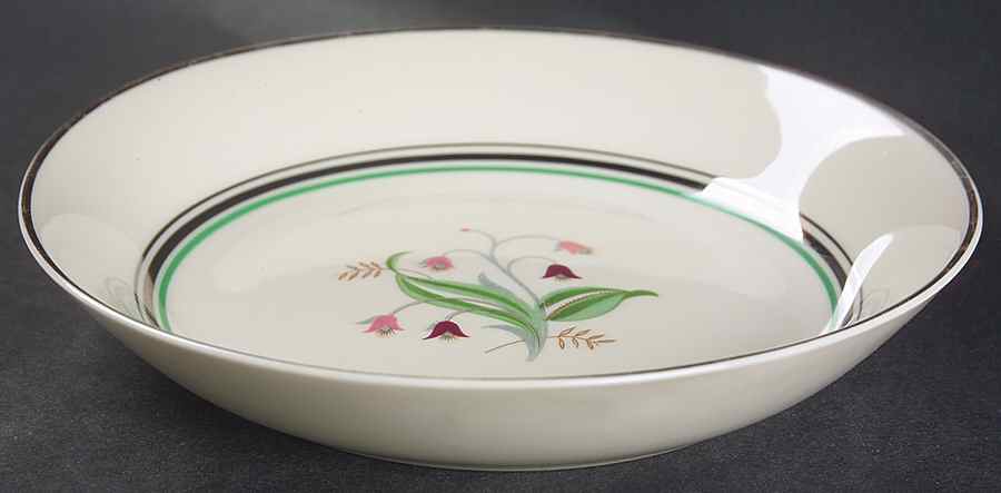 Coralbel (Virginia Shape, Platinum Trim) Coupe Soup Bowl by Syracuse-1