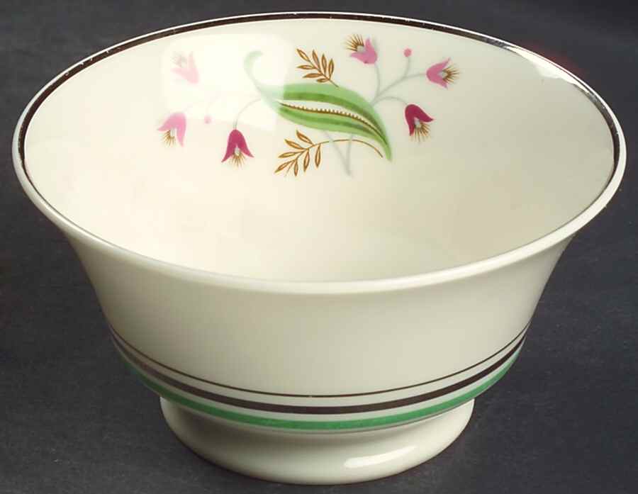 Coralbel (Virginia Shape, Platinum Trim) Cranberry Bowl by Syracuse-1