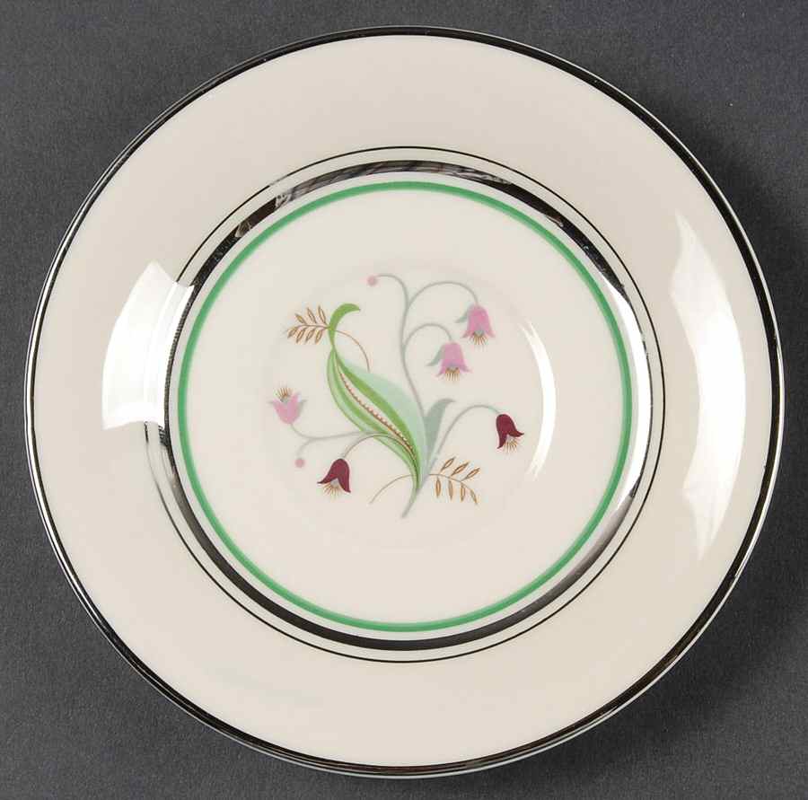 Coralbel (Virginia Shape, Platinum Trim) Saucer by Syracuse-1