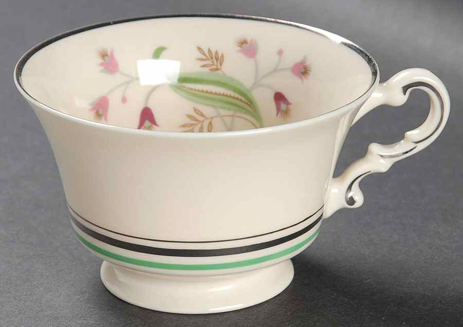 Coralbel (Virginia Shape, Platinum Trim) Footed Cup by Syracuse-1