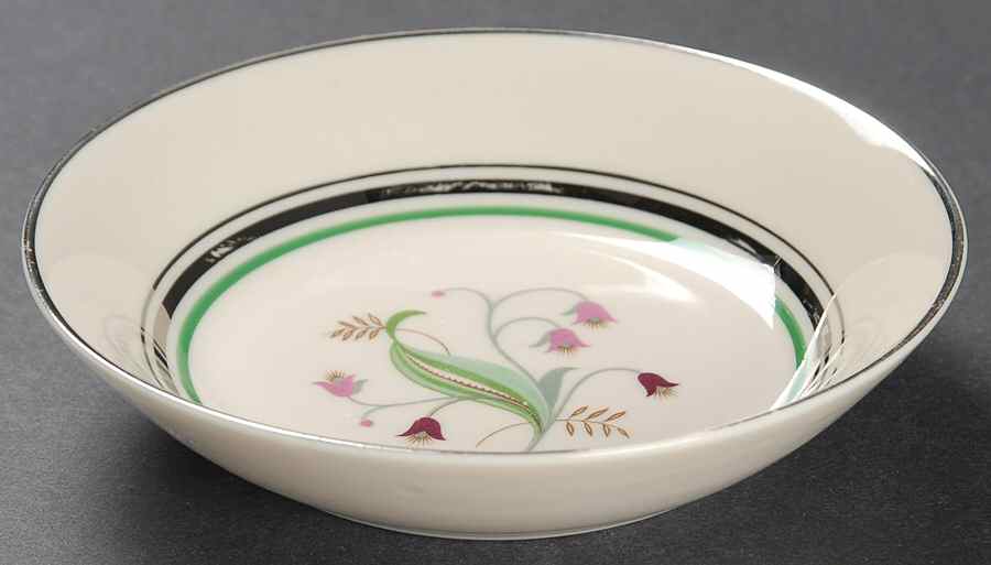 Coralbel (Virginia Shape, Platinum Trim) Fruit/Dessert (Sauce) Bowl by Syracuse-1