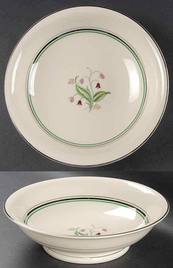 Coralbel (Virginia Shape, Platinum Trim) 9" Round Vegetable Bowl by Syracuse-1